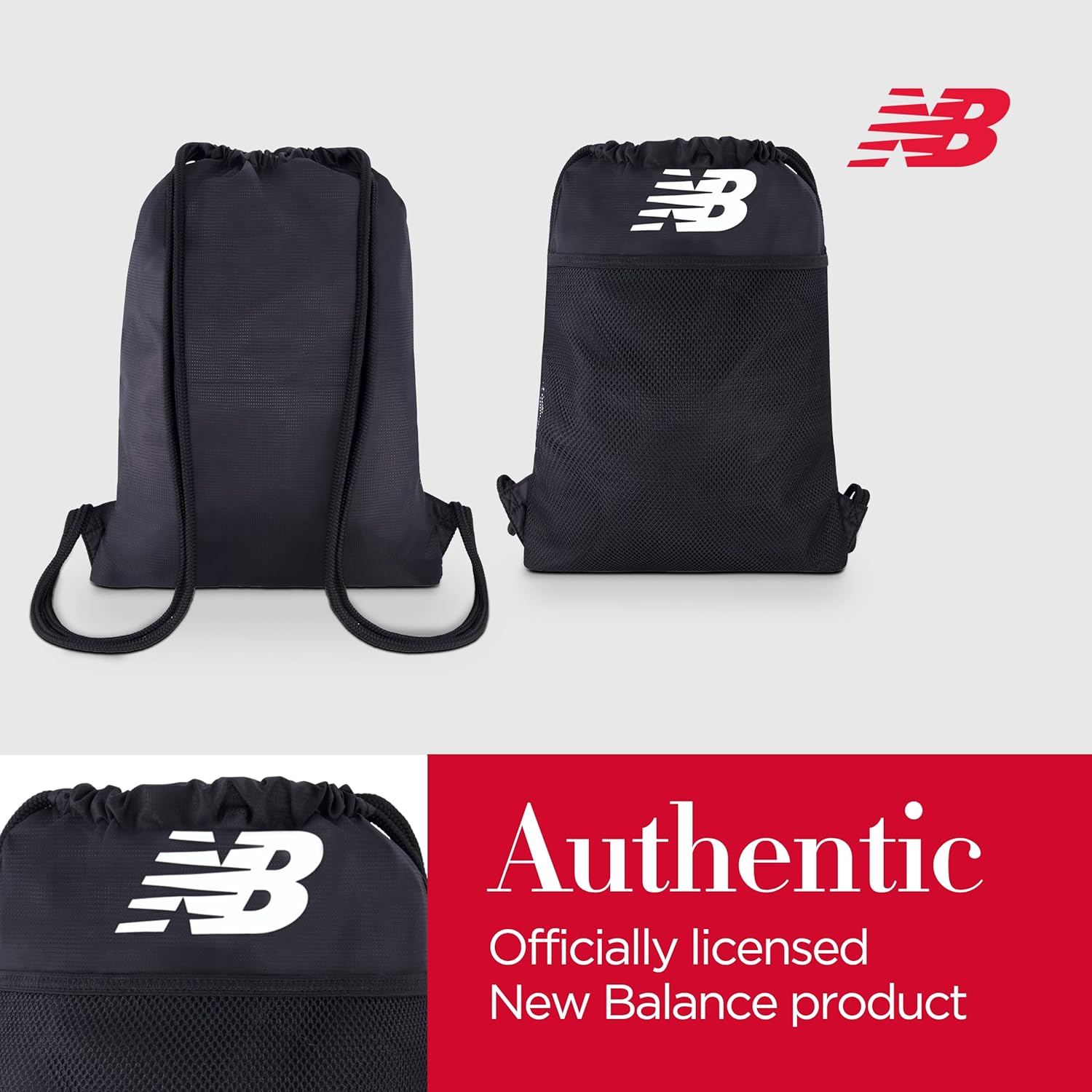 Konzept One New Balance Draw String Rucksack Sport Cinch Gymbag mit Schuhfach – Bild 6