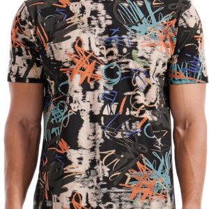 Ronomo Herren Mode Tie-Dye-T-Shirt, ungezwungenes Druckt-Shirt, Graffiti-T-Shirt