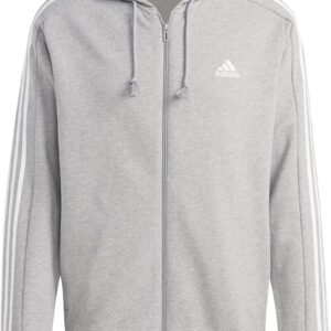 adidas Herren-Essentials Französisch Terry 3-Stripes Vollzip-Kapuzenspur, Pack von 1