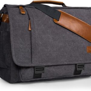 Estarer Carry Bag/Laptop -Tasche 14/15,6–17/17,3 Zoll für Arbeit, Universität, einfache Leinwand, Grau, Grau