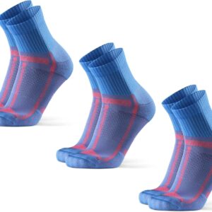 Dänische Ausdauer Viertel Laufsocken, 3 Paare Knöchel -High -Sports -Socken, leichte Komprimierung, atmungsaktiv und gepolstert, Unisex, für Männer und Frauen