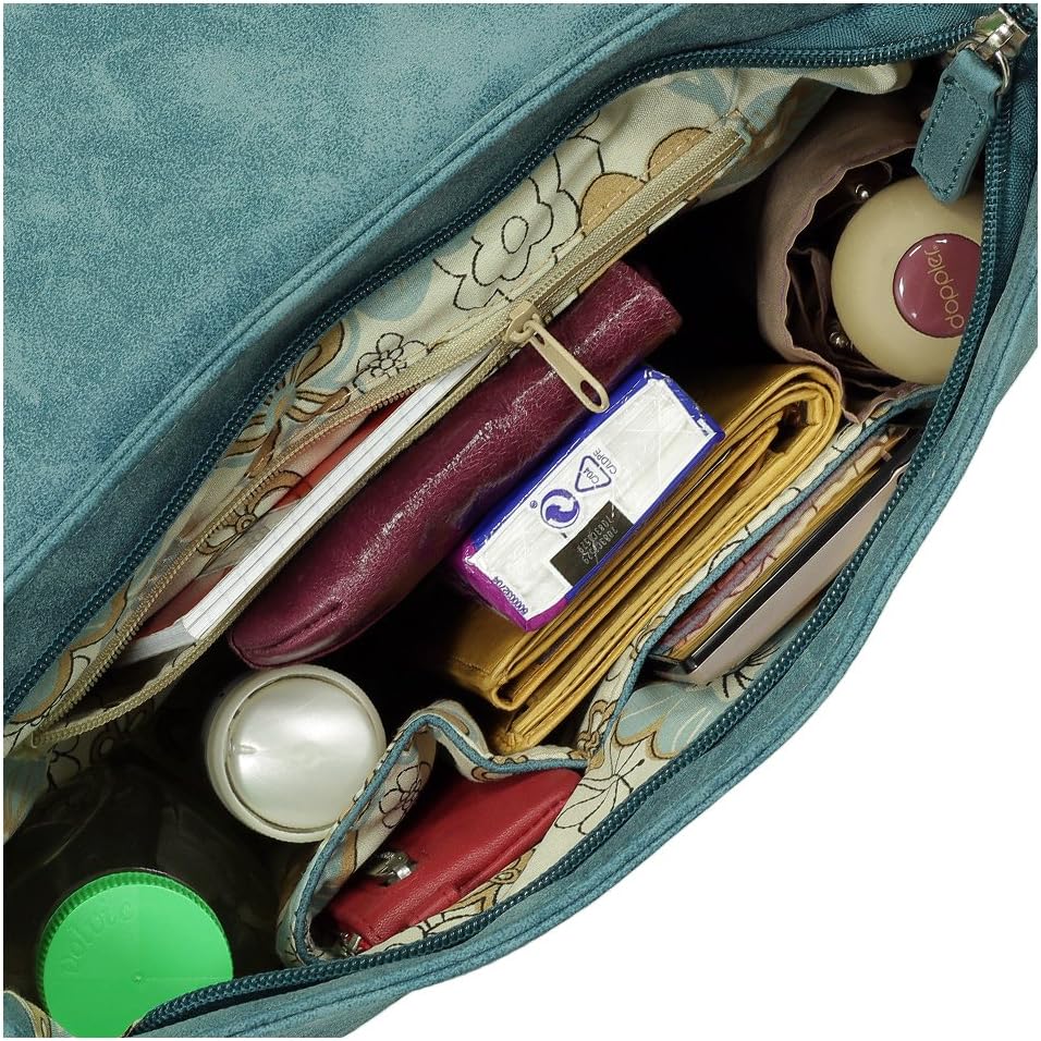 Handtasche Geschenkset, Umhängetasche, Wildlederimitation, gebrauchter Look, verschiedene Farben Blau – Bild 5