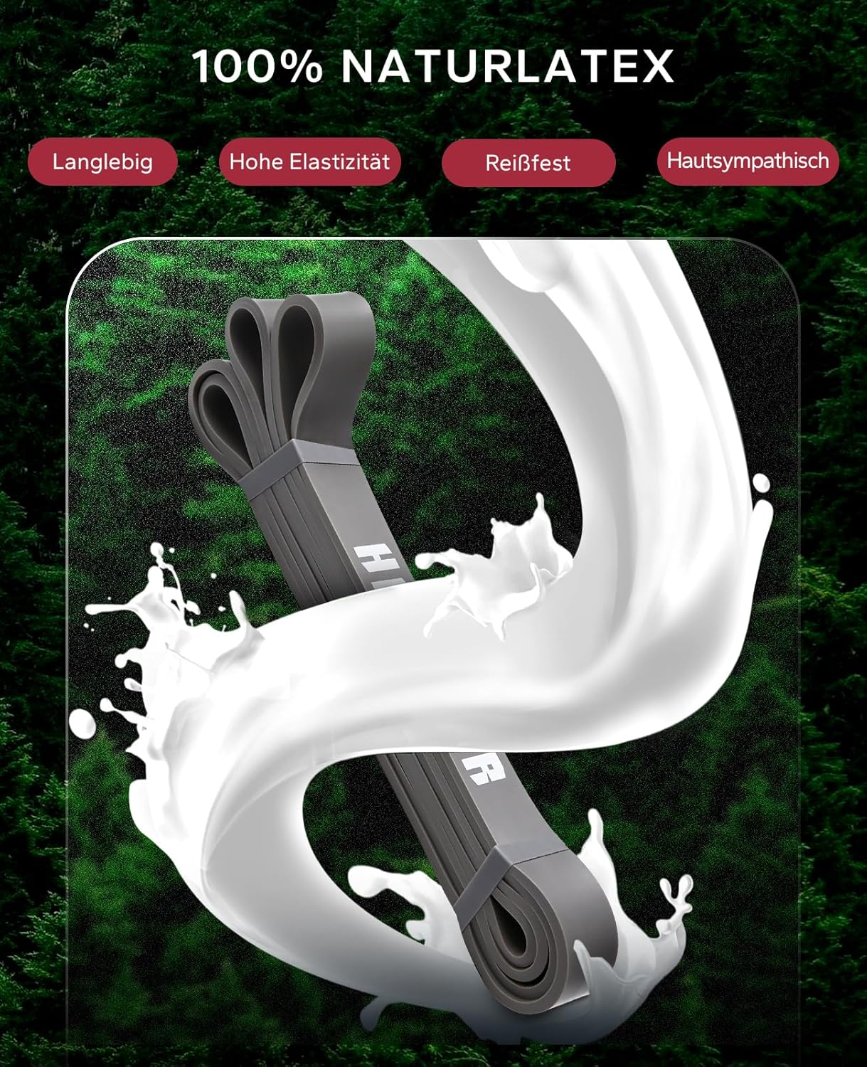 HAPBEAR Resistance Bands - Fitnessbänder Widerstandsbänder Set 5 - Pull up Band & Klimmzugband Für Krafttraining, Training, Stretching, Physikalische Therapie, Muskeltraining – Bild 3