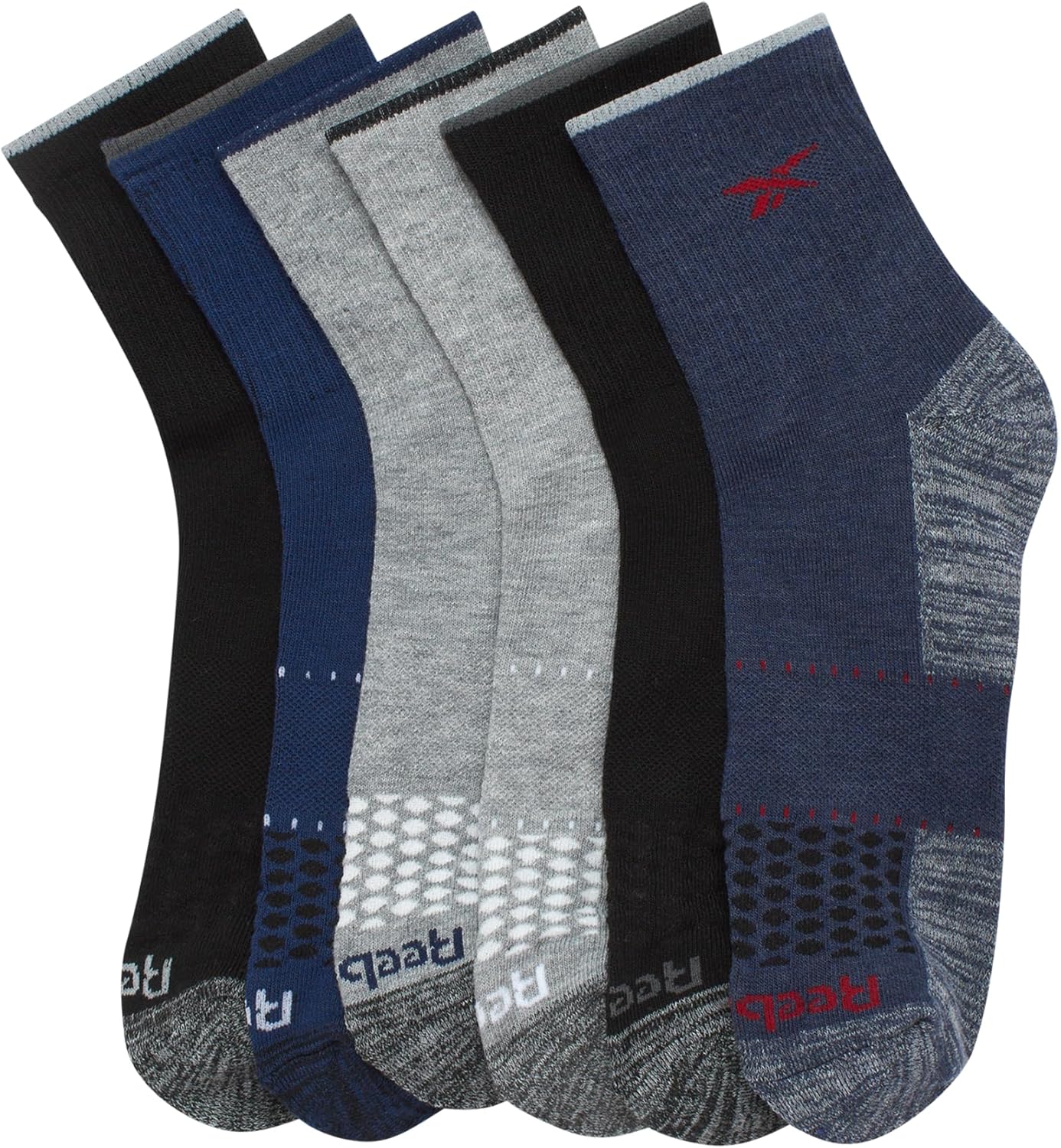 Reebok Herren Sports Socken - Kissen Hochviertel -Socken (Packung von 6) – Bild 4