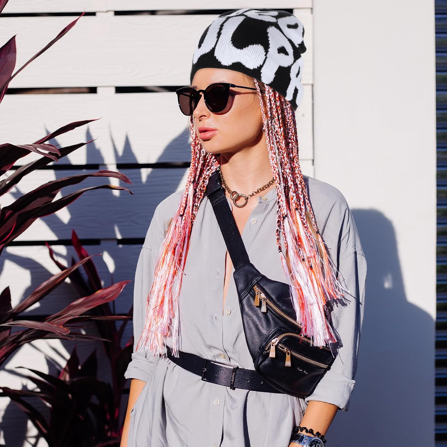 Tyqour y2k beanie y2k hut unisex winterstrick skater beanie hut gestricke hut wotwoll warm gestrickte hut gestricke hut für Männer Frauen Teenager Mädchen, Schwarz – Bild 7