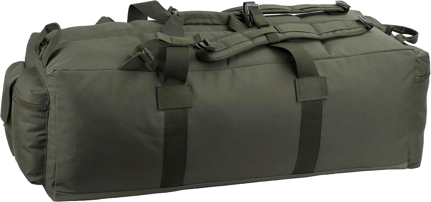 Backferry Large Military Style Tactical Gear Beutel Sporttasche Reisetasche mit abnehmbaren Rucksackgurten 80 l, Oliven-, Rückback -Style -Schultergurte – Bild 4