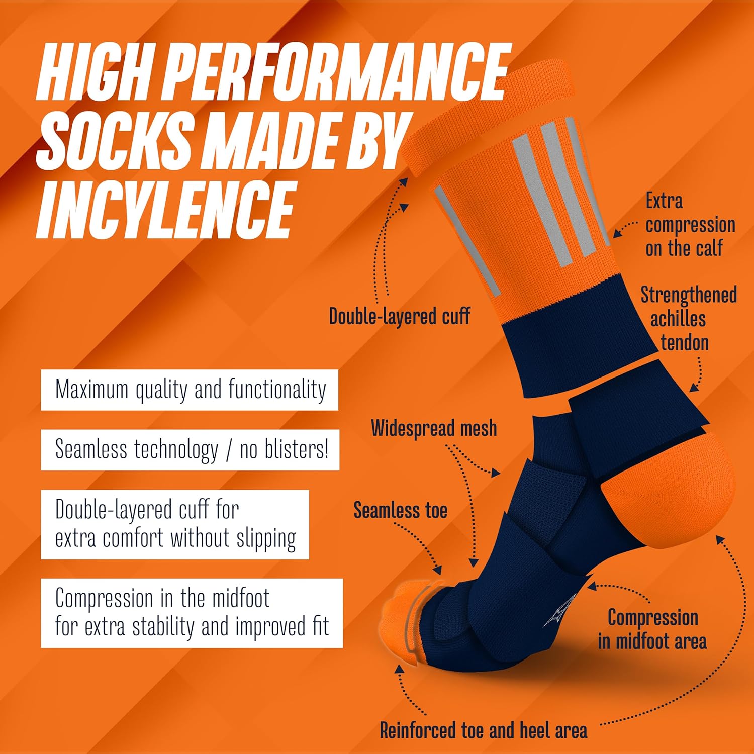 Unbekannte hohe Viz -Laufsocken mit Reflektoren - funktional und atmungsaktiv für maximale Sichtbarkeit - 1 Paar – Bild 5