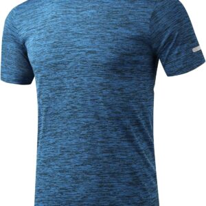 Peakwell Herren Sport T-Shirt Kurzarm funktionelles Hemd mit reflektierenden Streifen für Fitness, Training, Fitnessstudio