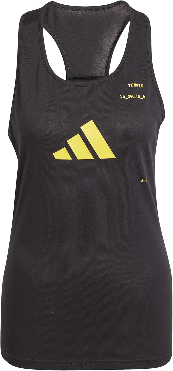 adidas Frauen aeroready Tenniskategorie Grafik -Tanktop, Schwarz, xs