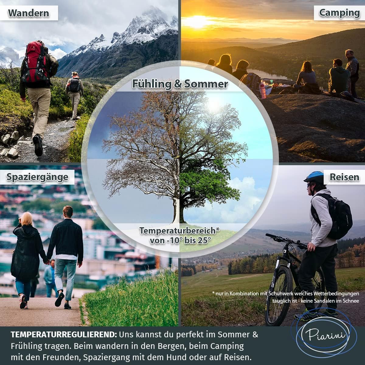 Piarini 2 Paare Coolmax -Outdoor -Socken, funktionelle Socken, kurz, schwarz, anthrazit, blaues Benzin; Größe 35-38, 39-42, 43-46, 47-50. – Bild 8