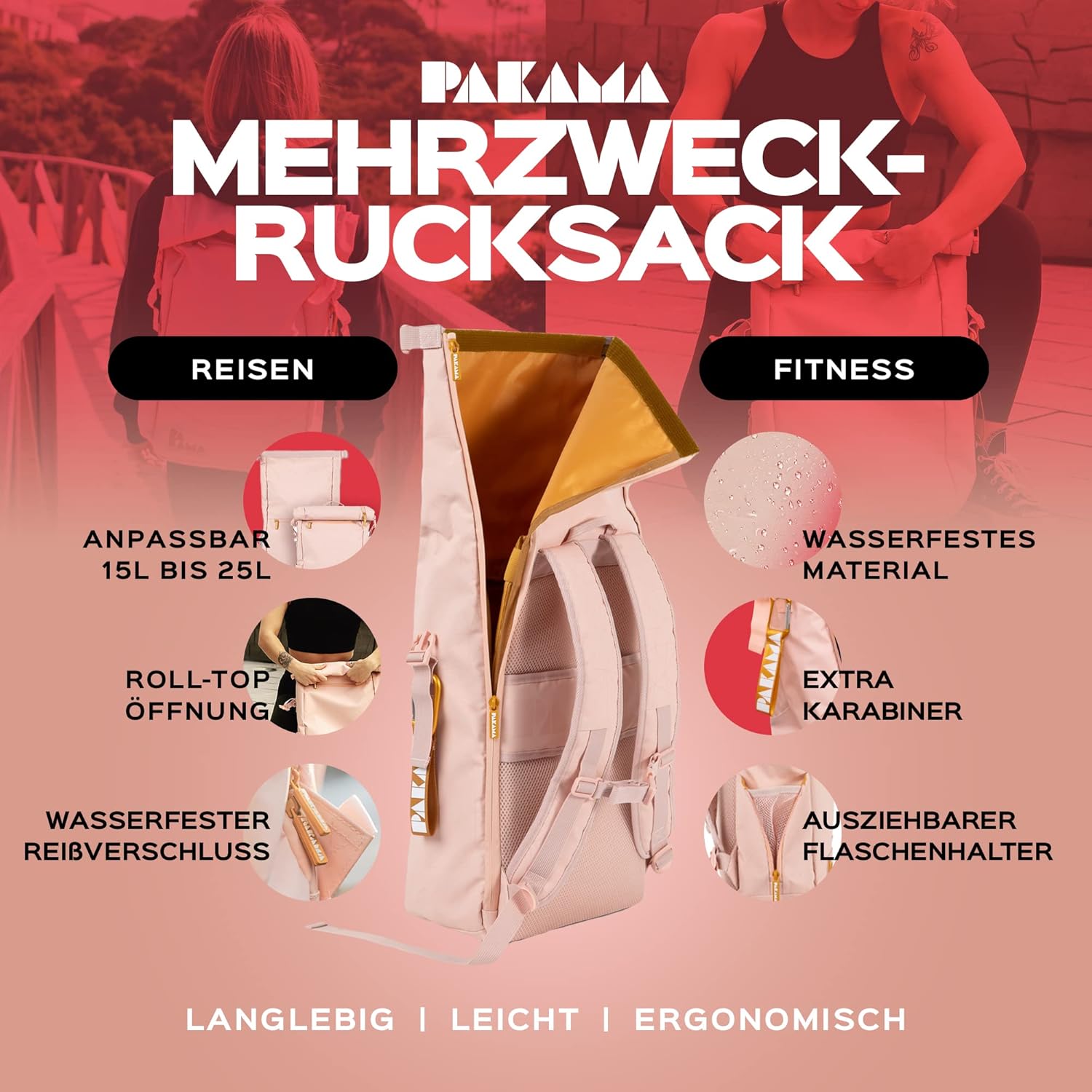 PAKAMA - Sports Bag 2.0 (10-teilig) Fitnessstudio in einem Rucksack für Zuhause & Unterwegs - XXL Athletics Set für Muskelaufbau, Fitness & Krafttraining (inkl. 1 Monat App) – Bild 4