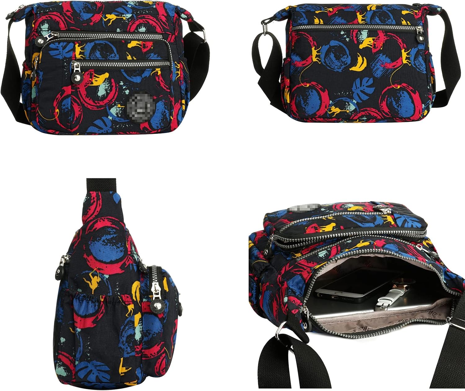 Damenkreuzkörperbeutel, lässige Umhängetasche, Handtasche, Multi -Pocket -Boten für den täglichen Gebrauch, einkaufen, rot, lässig – Bild 6