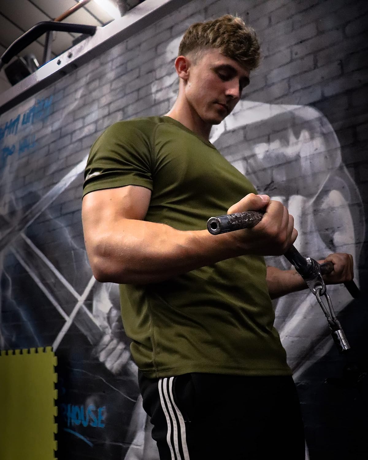 Gaatiger Pack von 3 Sport-T-Shirts, Herren-Funktionshemd, Sporthemd, schnell trocknetem, atmungsaktivem Trainingshemd, Herren-Running-Shirt, Kurzarm, schwarze graue Marine – Bild 4