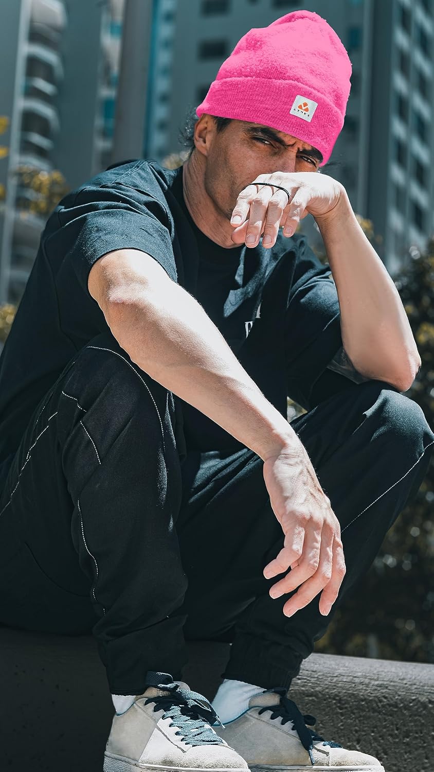 ATNKE -Strick -Mütze Hut dehnbare weiche warme tägliche Winterhüte mit Manschetten für Männer und Frauengeschenke – Bild 7