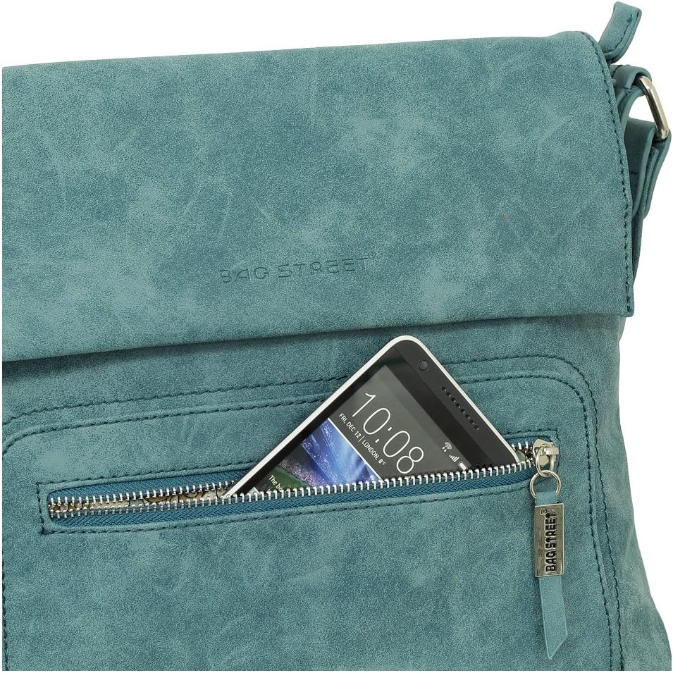 Handtasche Geschenkset, Umhängetasche, Wildlederimitation, gebrauchter Look, verschiedene Farben Blau – Bild 3