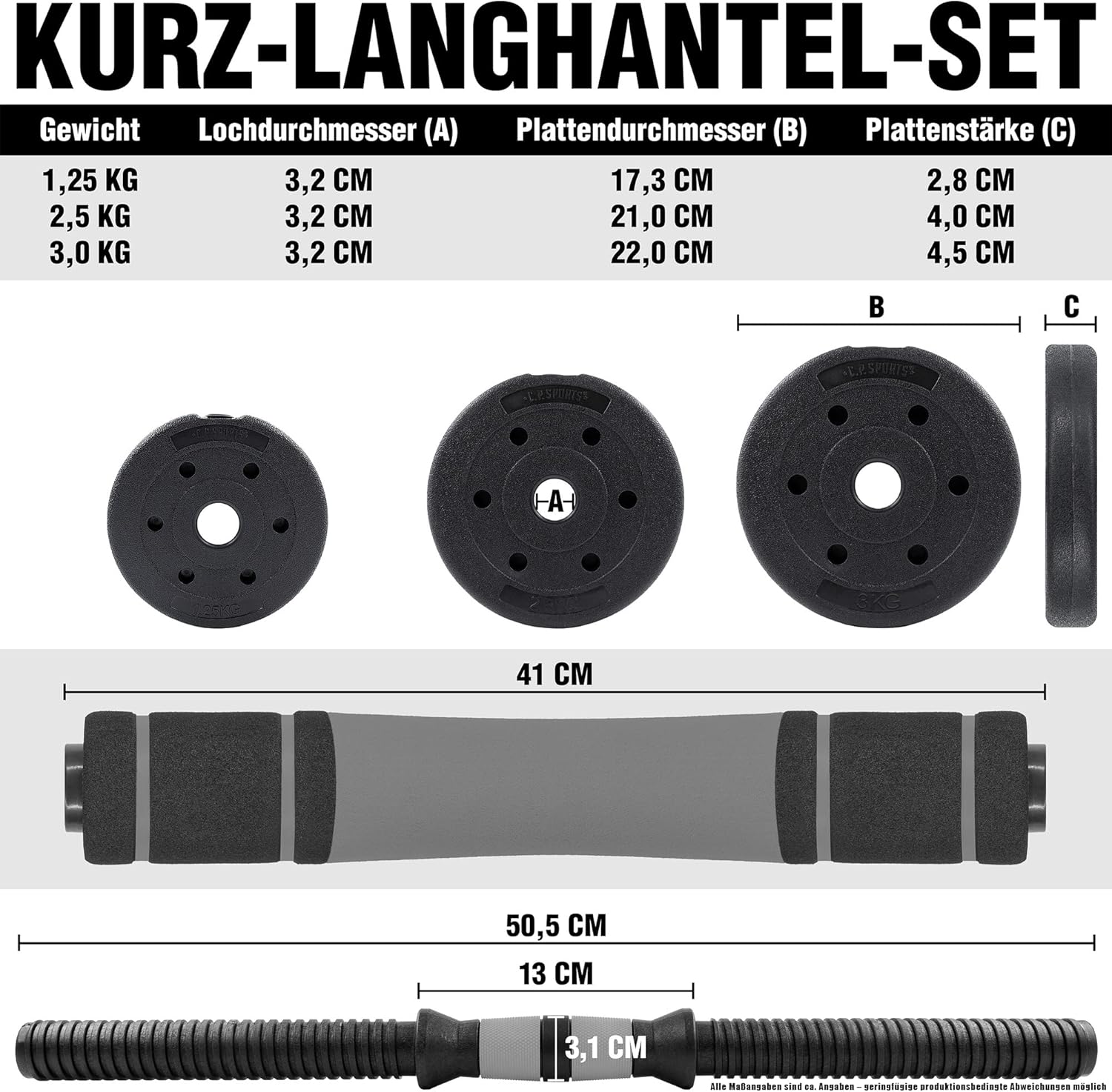 CPSSPORTS 2-in-1 Hantel & Langhantel Set 30 kg / 40 kg | Gewichtsplatten - Gewichte - Hantelbalken | Einstellbare Hanteln - Dumbbell -Set für Krafttraining, Fitness, Home -Fitnessstudio – Bild 5