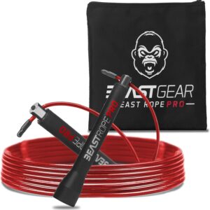 Beast Gear – Beast Rope Pro Professionelles Überspringen – Speed ​​-Seil für Fitness, Ausdauer und Verlust ideal für CrossFit, Boxen, MMA, HIIT, Intervalltraining und doppelte Untergründe.