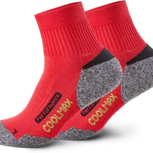 Piarini 2 Paare Coolmax -Outdoor -Socken, funktionelle Socken, kurz, schwarz, anthrazit, blaues Benzin; Größe 35-38, 39-42, 43-46, 47-50.
