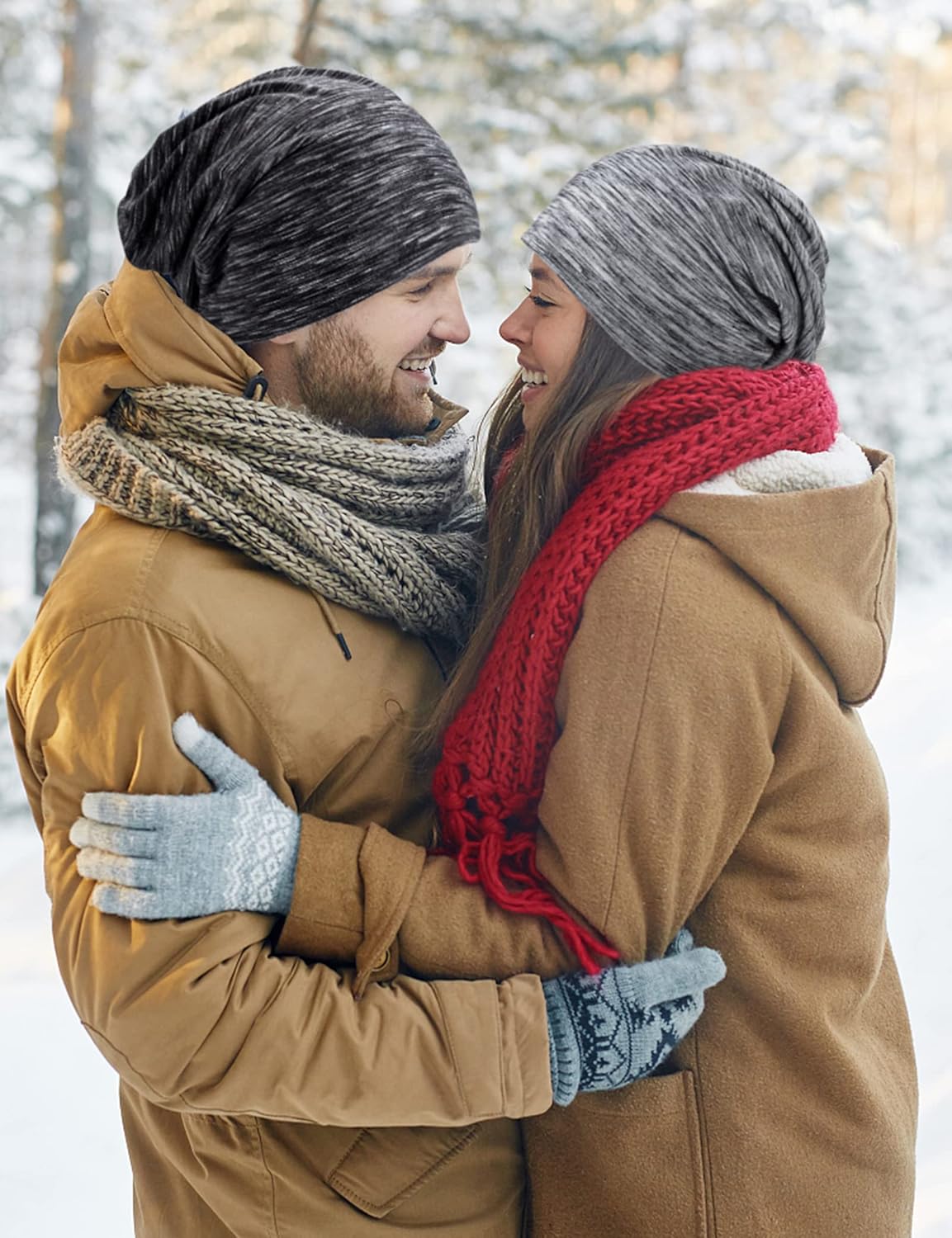 Kiiwah Pack mit 2 Mütze Hut für Männer und Frauen gestreift Slouch Unisex Strick -Mütze für Frühling, Herbst und Winter – Bild 5