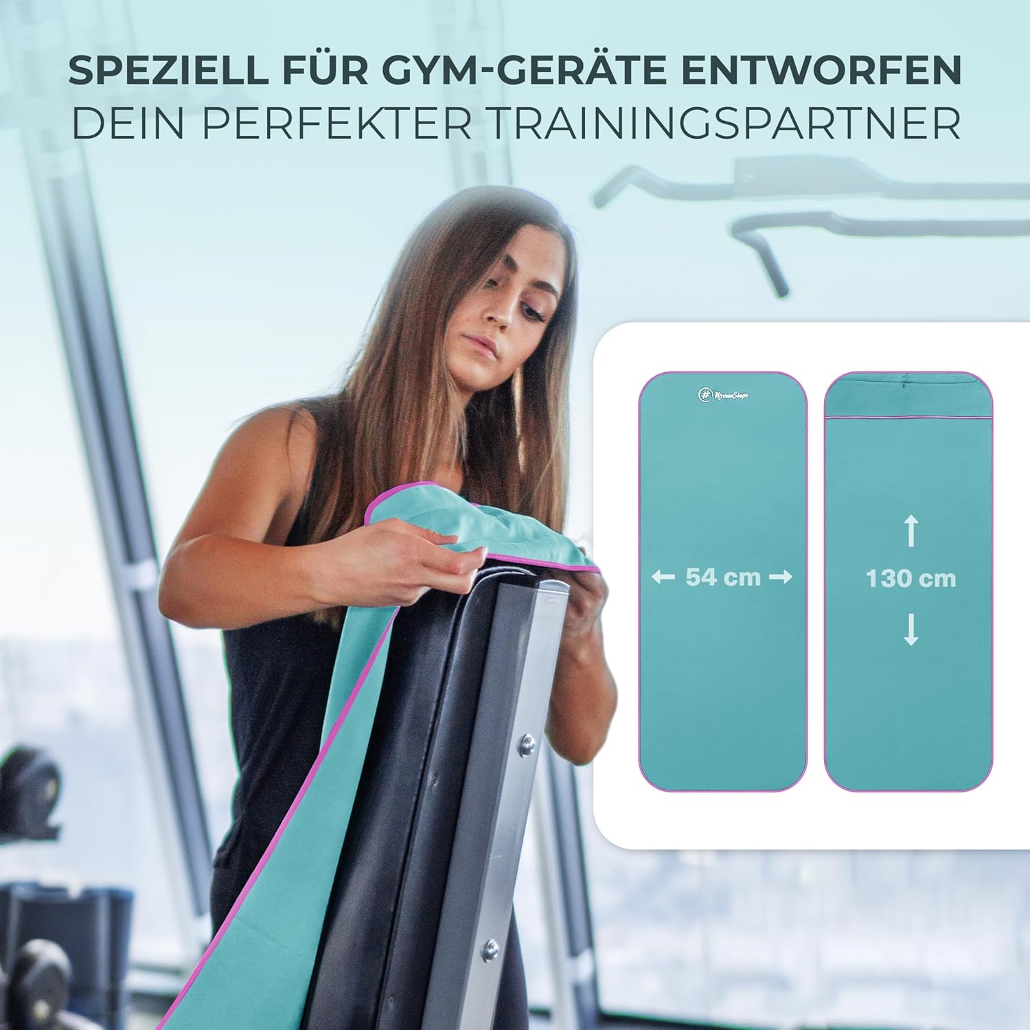 Nirvanashape ® Fitness -Handtuch, bestehend aus starkem Mikrofaser mit magnetischem Clip, stilvoll und funktional, ultra saugfähig und kompakt, Ihr perfektes Sporttuch für das Fitnessstudio – Bild 2