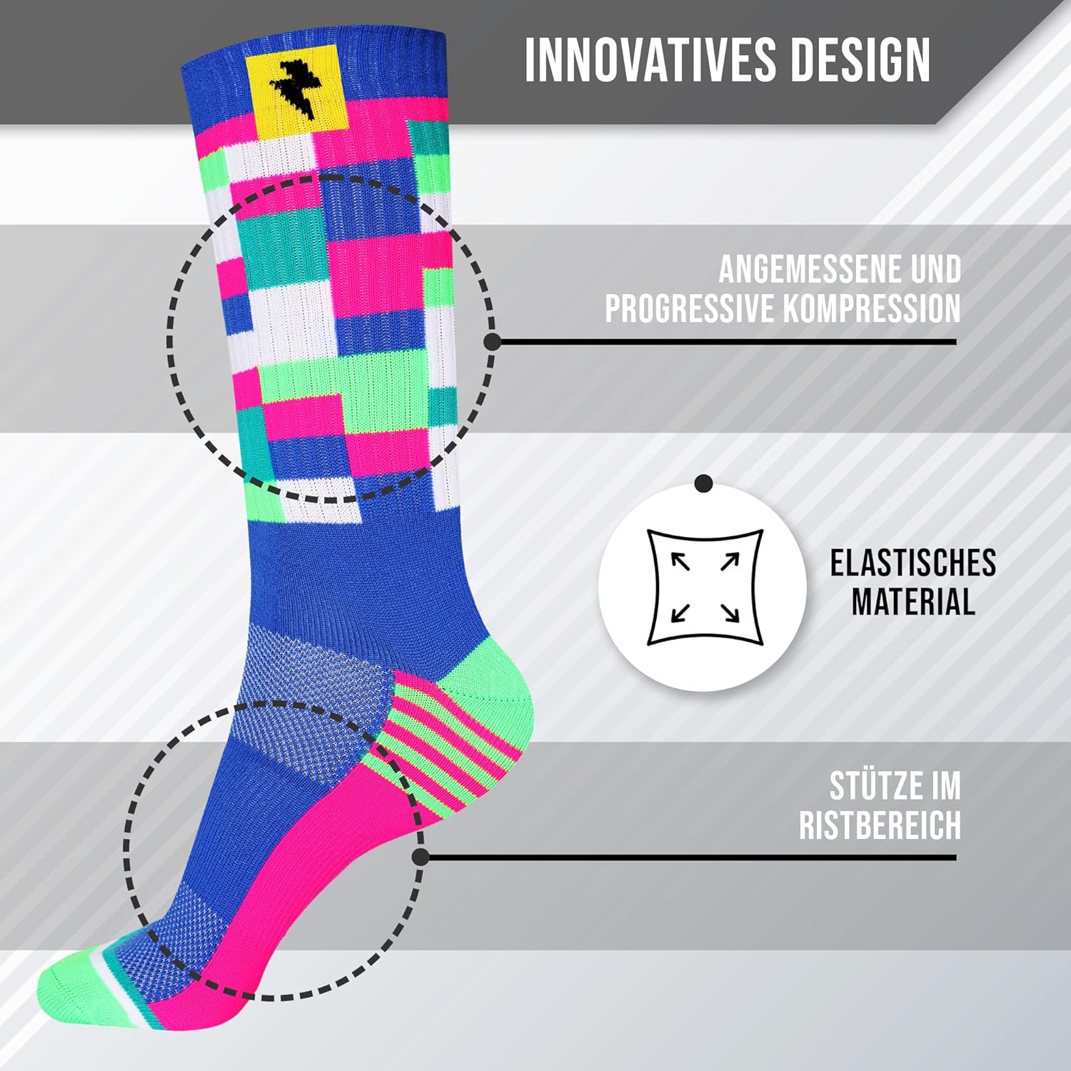 Epische Ray Sports Socken für Männer und Frauen - ideale Socken für Laufen, Basketball, Radfahren und Padel Socken – Bild 5