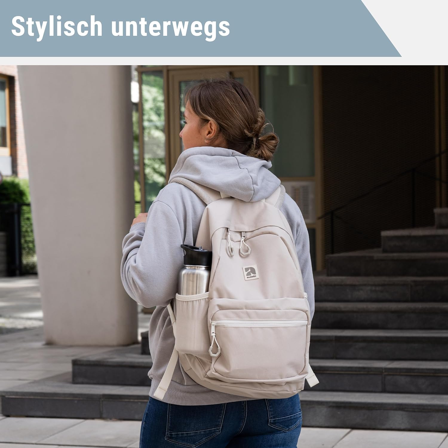 Audetische Schul -Rucksack -Mädchen und Jungen Teenager - Flex - Rucksack für Männer und Frauen mit 16 -Zoll -Laptop -Fach für Schule und Freizeit - Wasserabrechnungsmittel – Bild 6