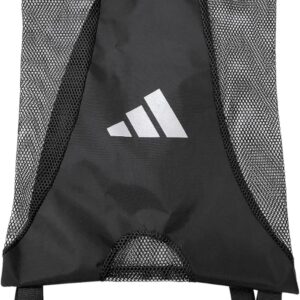 Adidas Mesh -Rucksack für Boxen, Karate, Judo, Taekwondo, Kickboxen, BJJ, Fitnessstudio, Training, schwarze Tasche mit Kordelkordel, Schwarz, 45 x 50 cm, schwarz