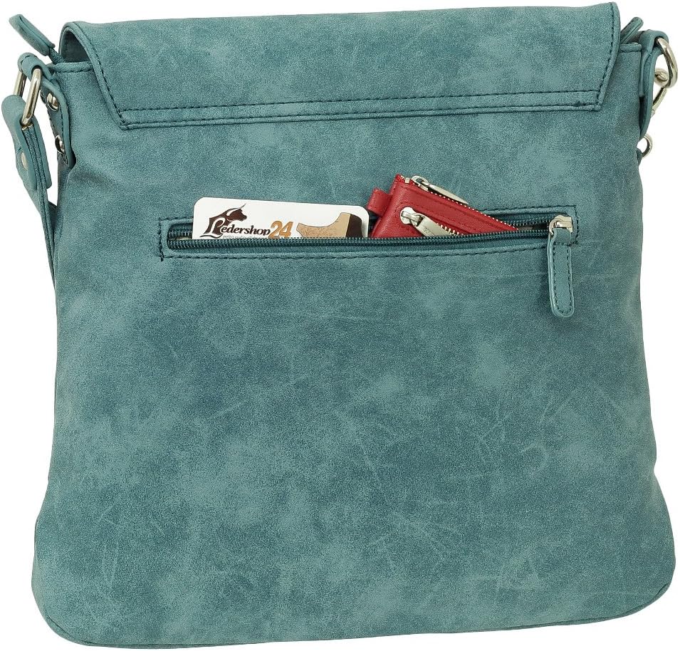 Handtasche Geschenkset, Umhängetasche, Wildlederimitation, gebrauchter Look, verschiedene Farben Blau – Bild 2