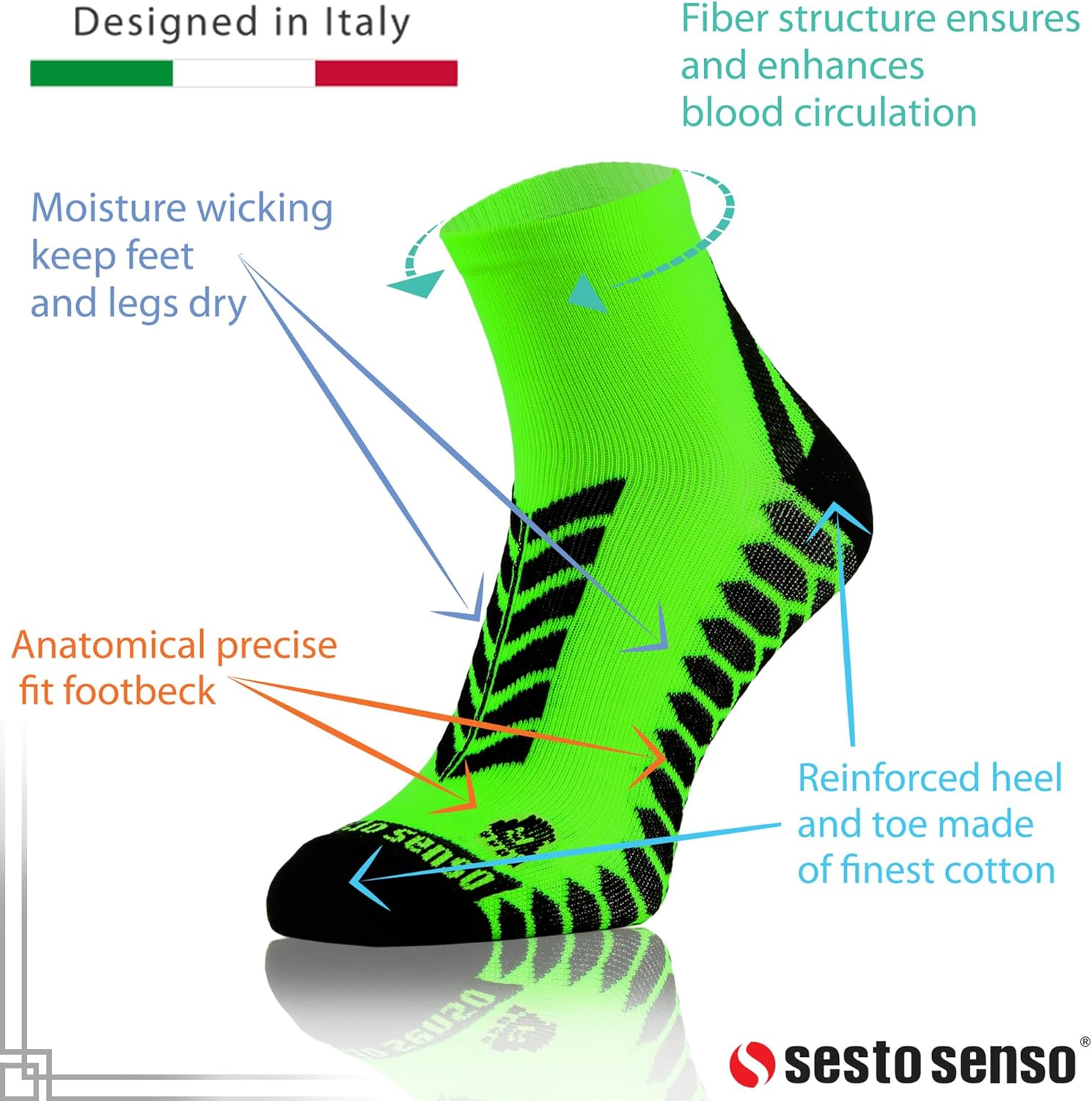 Sesto Senso Sports Socken Frauen Männer 3 bis 12 Paare farbenfrohe Sportsocken laufen Socken Socken – Bild 5