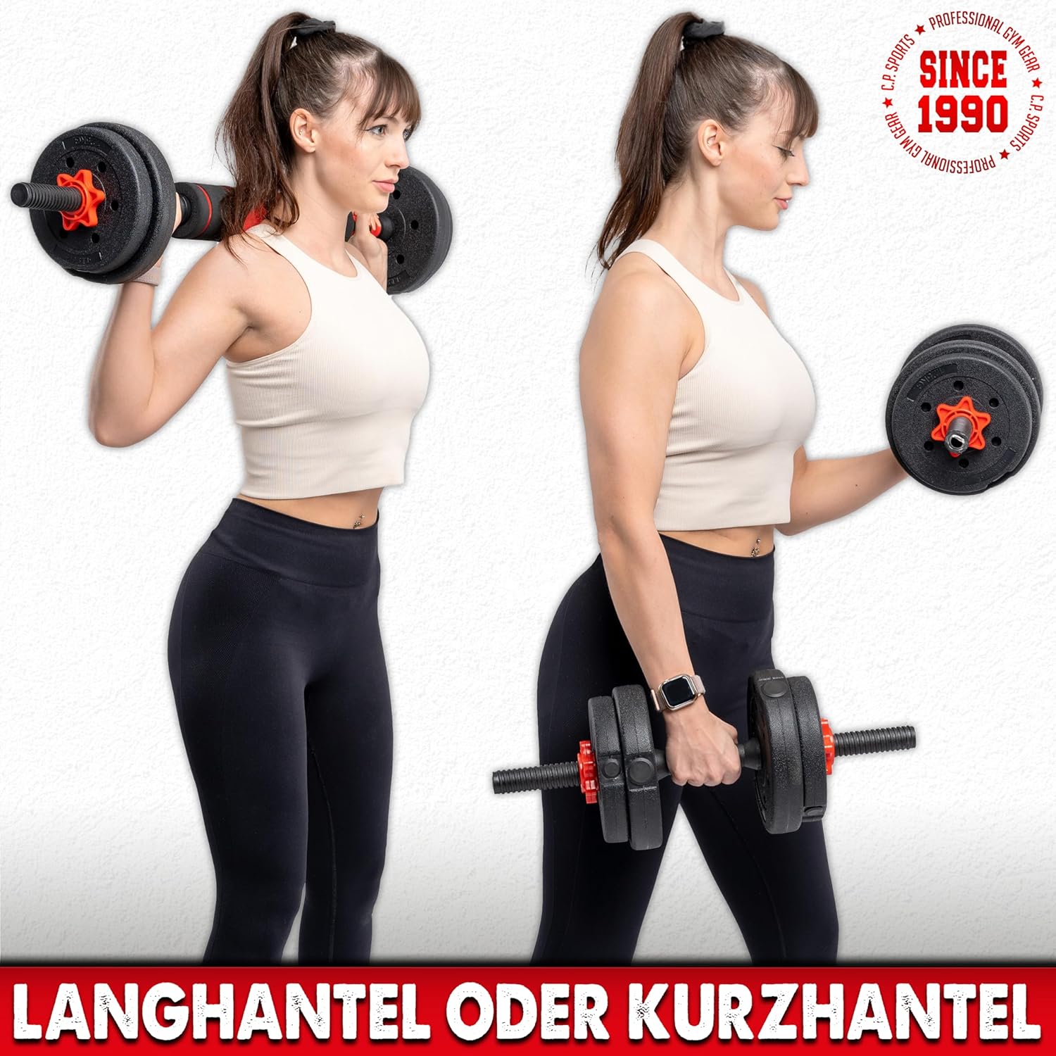 CPSSPORTS 2-in-1 Hantel & Langhantel Set 30 kg / 40 kg | Gewichtsplatten - Gewichte - Hantelbalken | Einstellbare Hanteln - Dumbbell -Set für Krafttraining, Fitness, Home -Fitnessstudio – Bild 4
