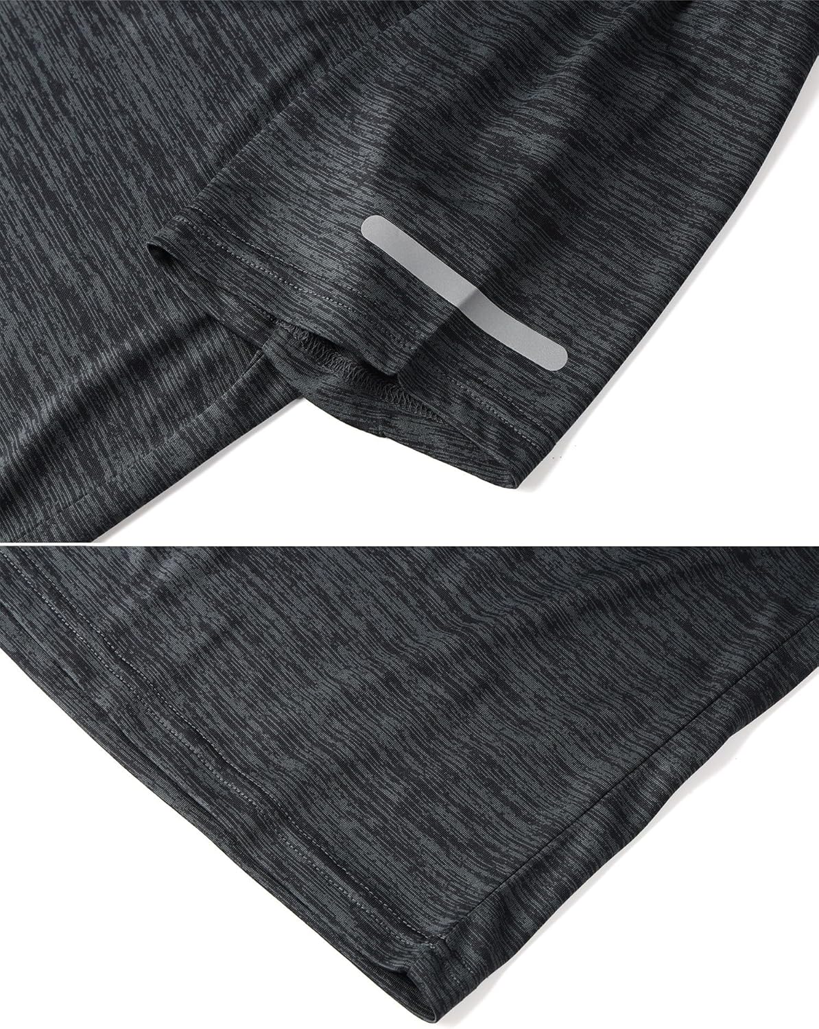 Peakwell Herren Sport T-Shirt Kurzarm funktionelles Hemd mit reflektierenden Streifen für Fitness, Training, Fitnessstudio – Bild 4