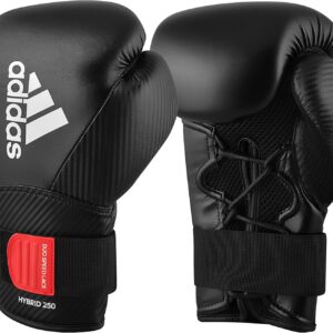 Adidas Hybrid 250 Elite -Box -Trainingshandschuhe – zum Boxen, Kickboxen, MMA, Bag, Training und Fitness – Boxhandschuhe für Männer, Frauen und Kinder – Gewicht 8, 10, 12, 14, 16 oz (10 Unzen, schwarz)