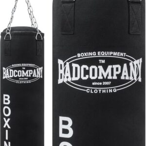Bad Company Boxsack inkl. Heavy Duty Stahlkette I Canvas Panzer, Gefült/Ungefült i 80 x 30 cm i 100 x 30 cm i 120 x 30 cm
