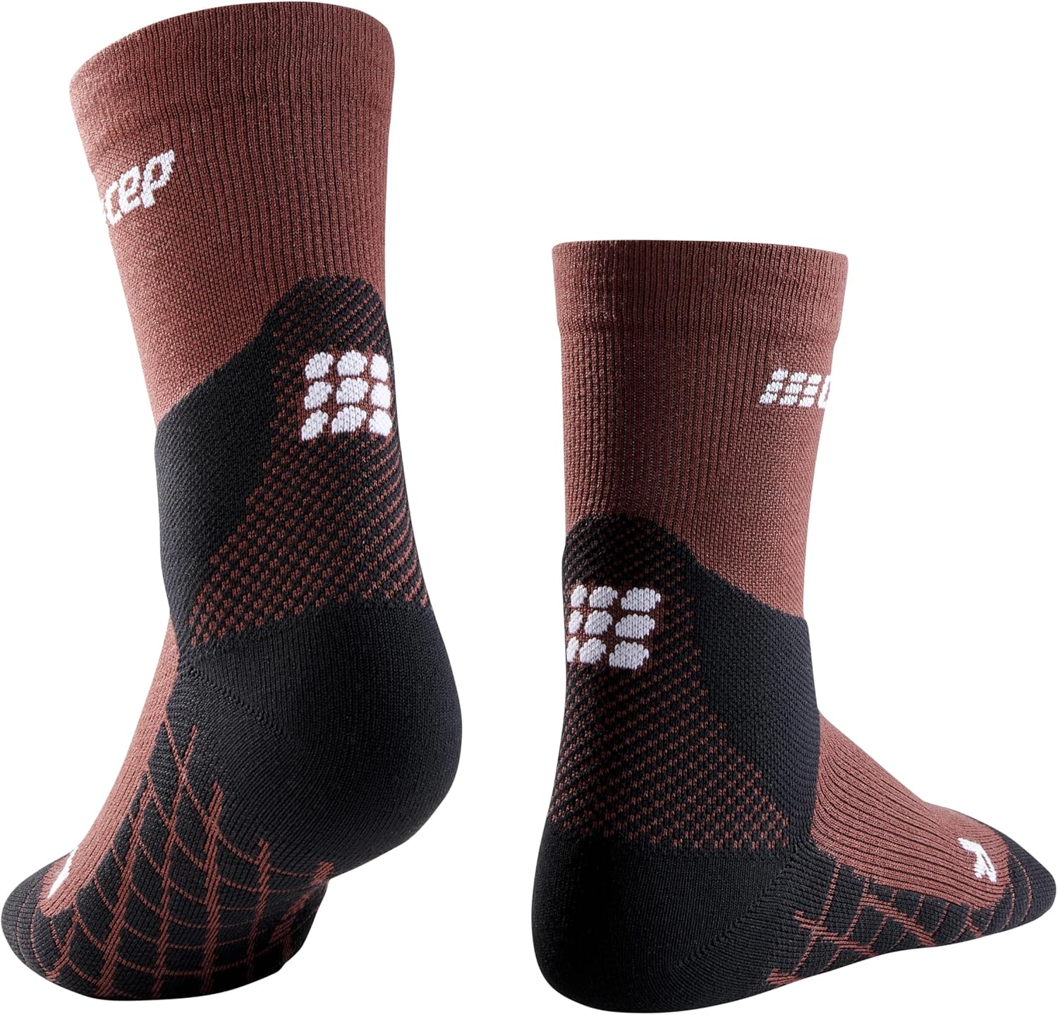 CEP Wanderlicht Merino Mid Cut Socken Neugestaltung für Frauen | Bessere Stabilität dank Wandersocken mit Komprimierung | Trekkingsocken für helle Beine, braun – Bild 2
