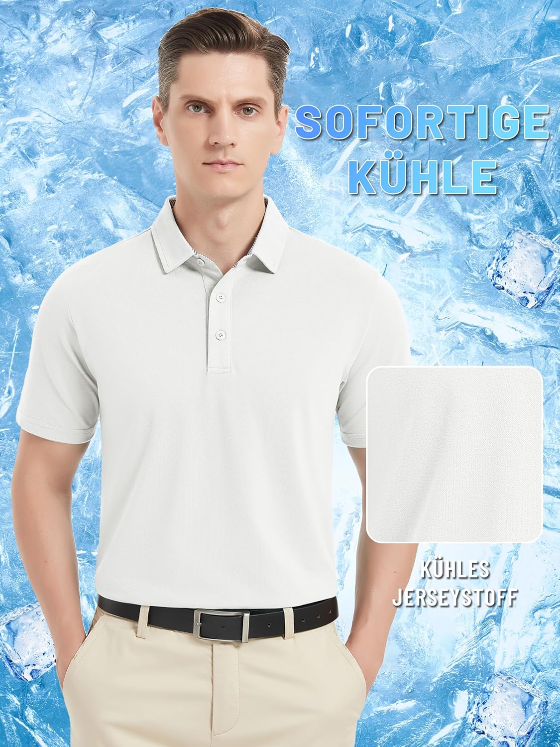 Kefitevd Herren Polo-Hemd Kurzärmel Poloshirts atmungsaktives Golf Polo Sommer Freizeit T-Shirt – Bild 5