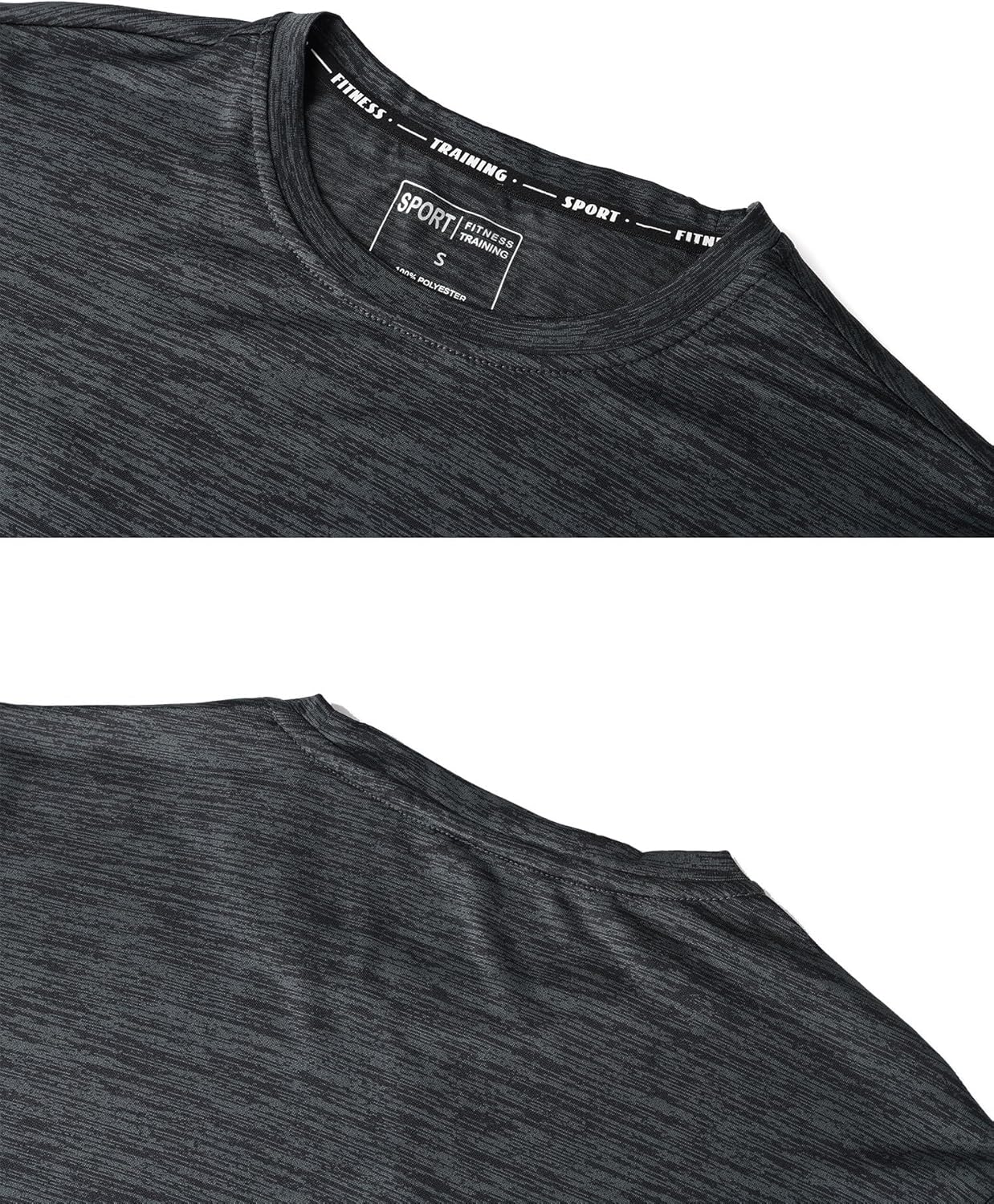 Peakwell Herren Sport T-Shirt Kurzarm funktionelles Hemd mit reflektierenden Streifen für Fitness, Training, Fitnessstudio – Bild 3