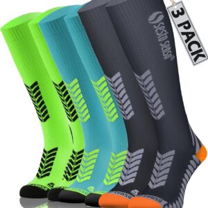 Sesto Senso 3 Paare von Komprimierungssocken Sport Frauen Männer Unisex farbenfrohe High -Sport -Socken laufen Socken