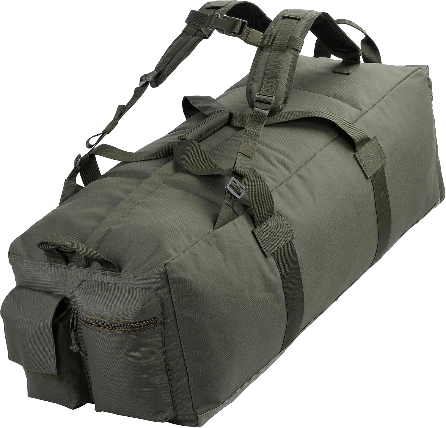 Backferry Large Military Style Tactical Gear Beutel Sporttasche Reisetasche mit abnehmbaren Rucksackgurten 80 l, Oliven-, Rückback -Style -Schultergurte – Bild 5