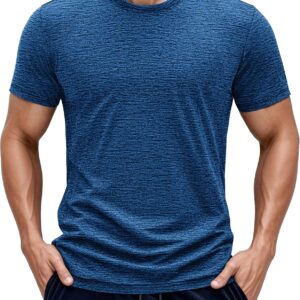 Tacvasen Herren Sweatshirts Crew Neck Kurzarm Funktionales Hemd Schnelltrocknen Sporttraining T-Shirt