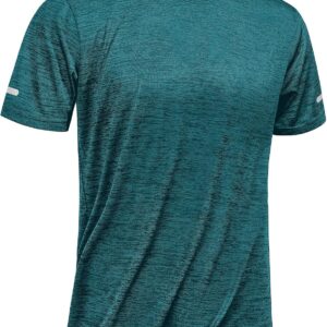 Tacvasen Herren-Molch-Sport-T-Shirts kurzärmelig Schnelltrocknungs-Hemden funktionaler Hemden Sporthemd mit reflektierenden Streifen