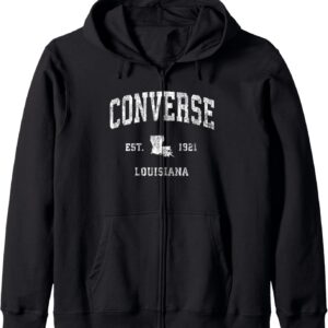 Converse Louisiana la Sports Design Vintage Look Hooded Jacke, schwarz