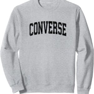 Converse Texas TX Vintage Athletic Sports Black Design Sweatshirt, Grau