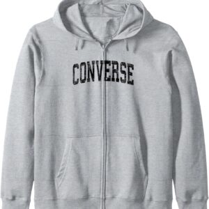 Converse Texas TX Sporty Vintage Sport Design Schwarzes Design Kapuzenjacke, Grau
