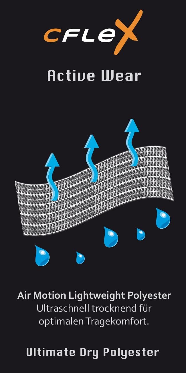 CFLEX Herren -Fitness -Shirt Langarm Sporthemd Langarm Quickdry Piqué – Bild 4