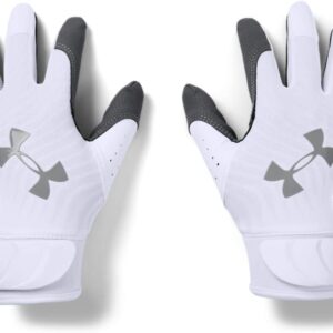 Under Armor Boys ‚Harper Hustle 20 Baseballhandschuhe, Weiß (100)/Aluminium, Jugend groß