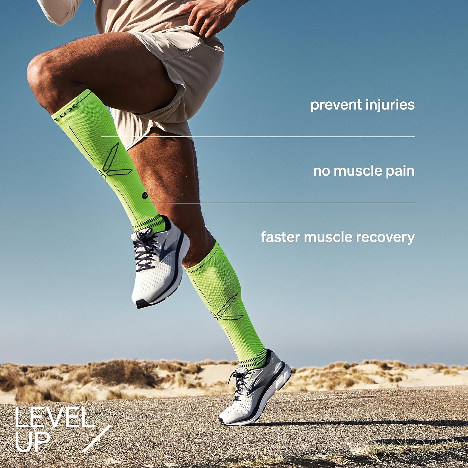 Stox Energy Socken, Herren-Laufsocken, Kompressionsklasse 23-32 mmHg, dünnes Fußbett, Kompressionsstrümpfe, laufende Kompressionssocken, Stützstrümpfe, Thrombosestrümpfe, Kompressionssocken – Bild 3