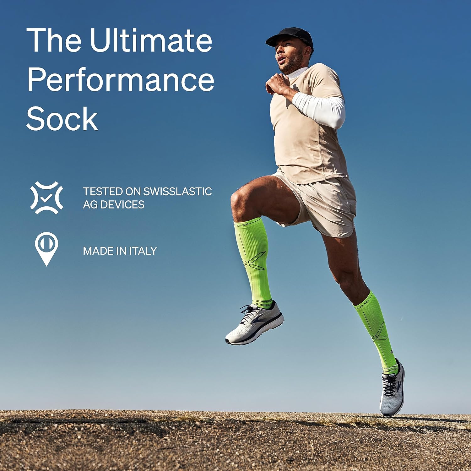 Stox Energy Socken, Herren-Laufsocken, Kompressionsklasse 23-32 mmHg, dünnes Fußbett, Kompressionsstrümpfe, laufende Kompressionssocken, Stützstrümpfe, Thrombosestrümpfe, Kompressionssocken – Bild 5