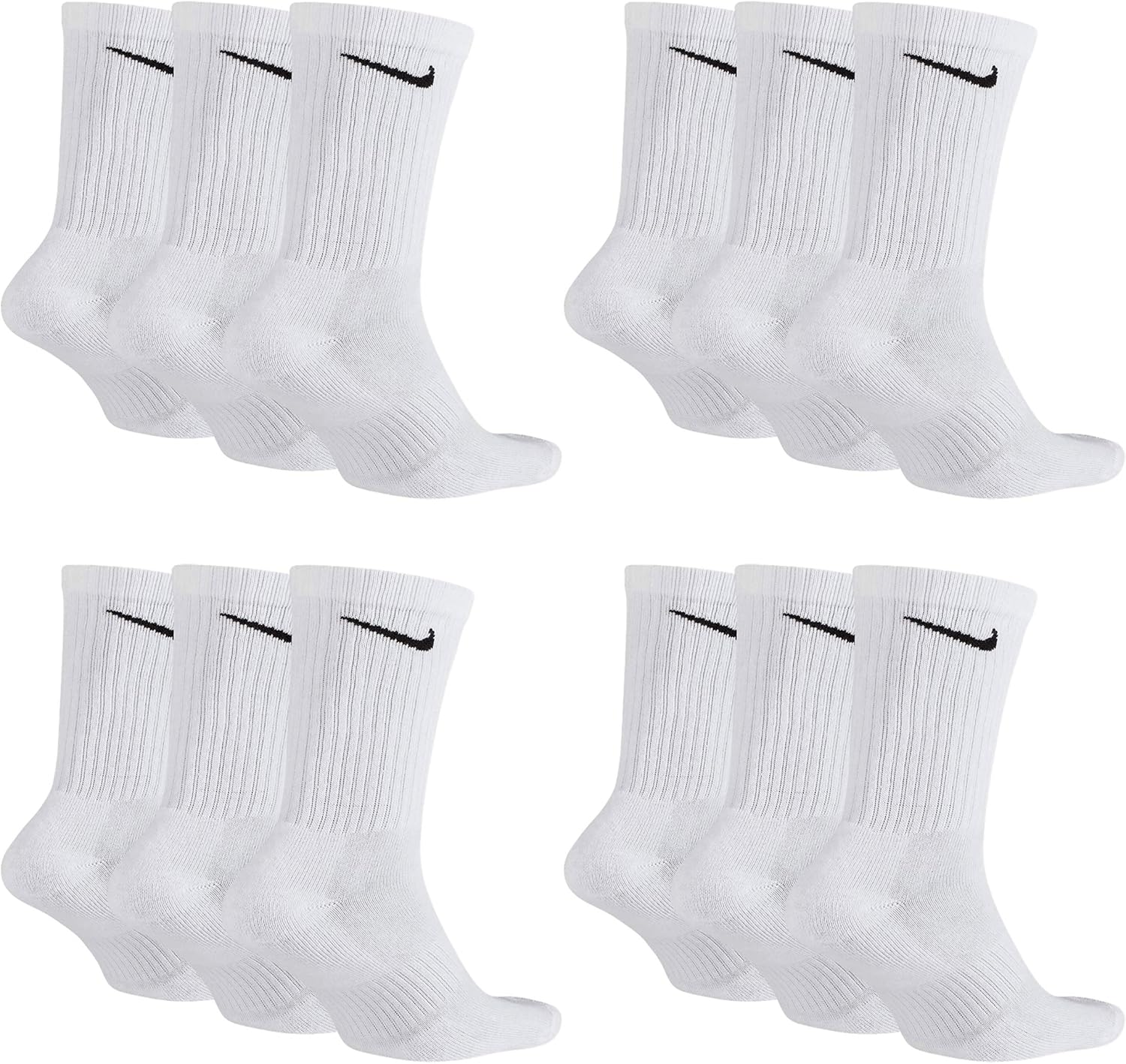 Nike U nk Everyday Cush Crew 3PR Socken, anpassbar - 12 Weißpaare, Größe: 46-50 – Bild 2