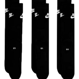 Nike DX5025-12 Paare Sportsocken – Weiß/Schwarz/Multikolor – Sportswear Everyday Essential Crew Socken 34/38/42/46/50 – Frauen, Männer, Unisex, Weiß Schwarz