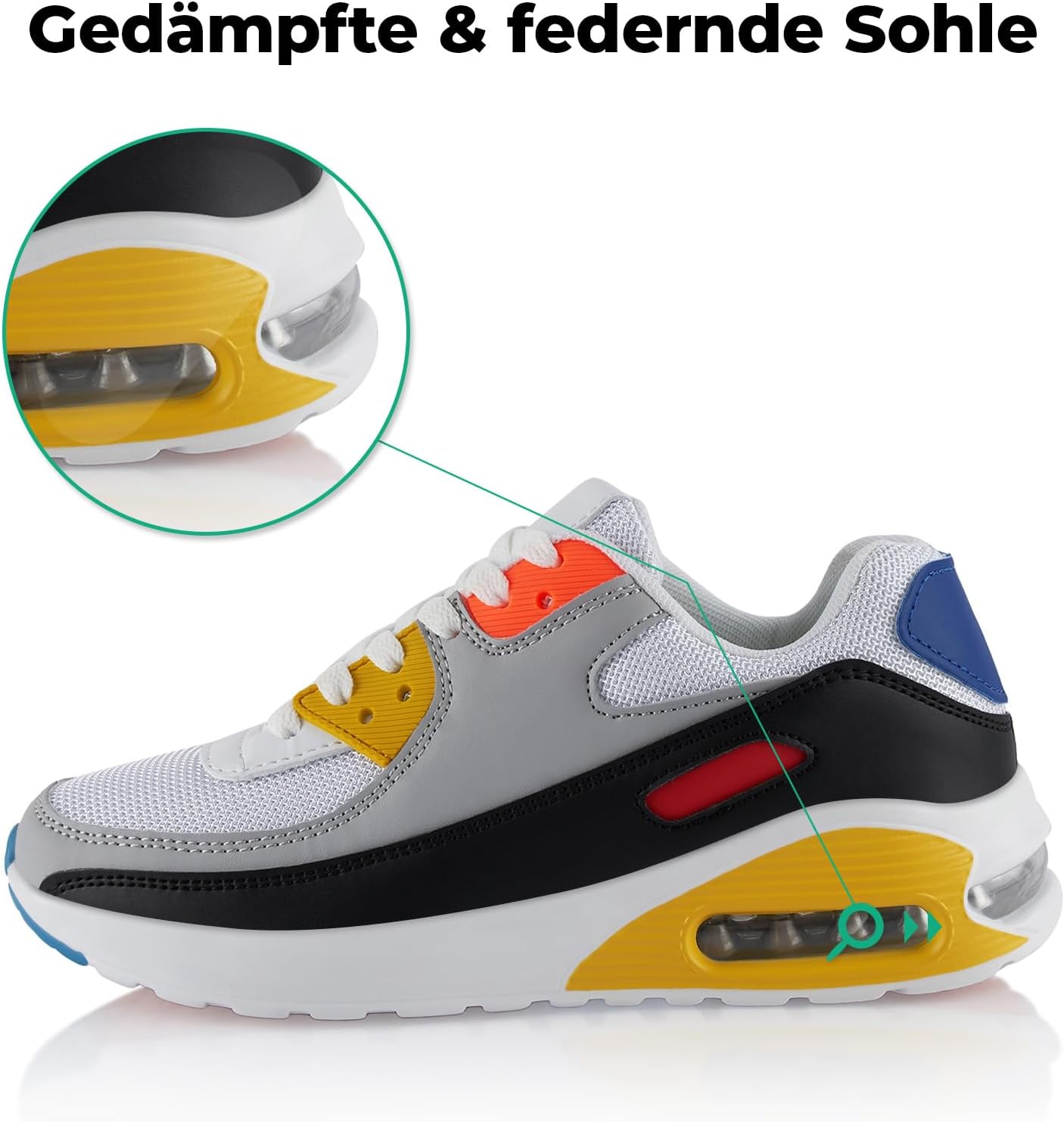 Fusskleidung® Unisex -Trainer, gepolsterte Sportschuhe, leichte Laufschuhe – Bild 2